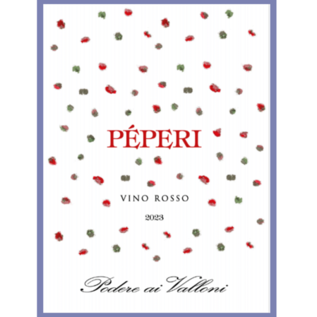 Vino rosso bio Peperi label