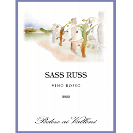 Vino rosso bio Sass Russ 2022 label