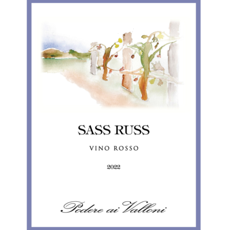 Etichetta Vino rosso bio Sass Russ 2022